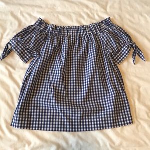 J.CREW Off the Shoulder Gingham Top - LIKE NEW!